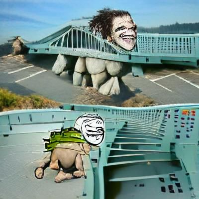 Menacing Bridge Troll Under Dramatic Lighting