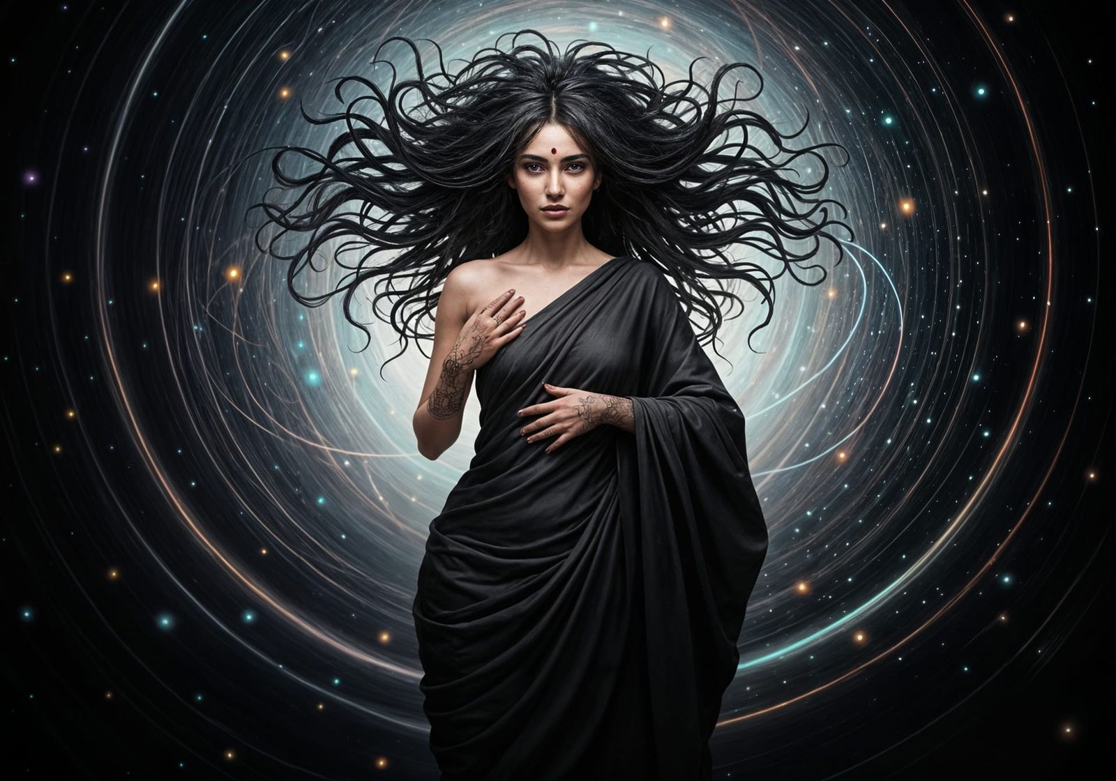 Indian Witch Conjures Winter Magic in Astral Cosmic Art