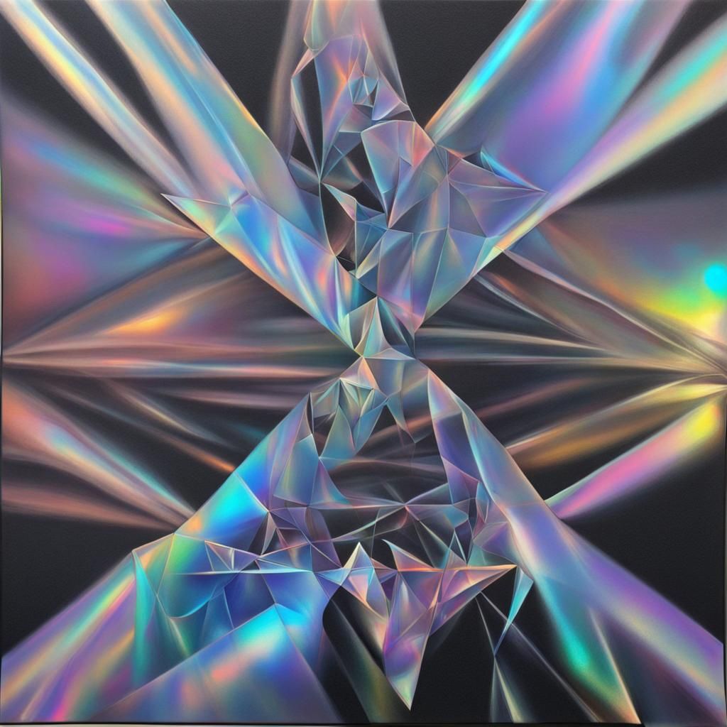 Vibrant Holographic Art: Digital Design