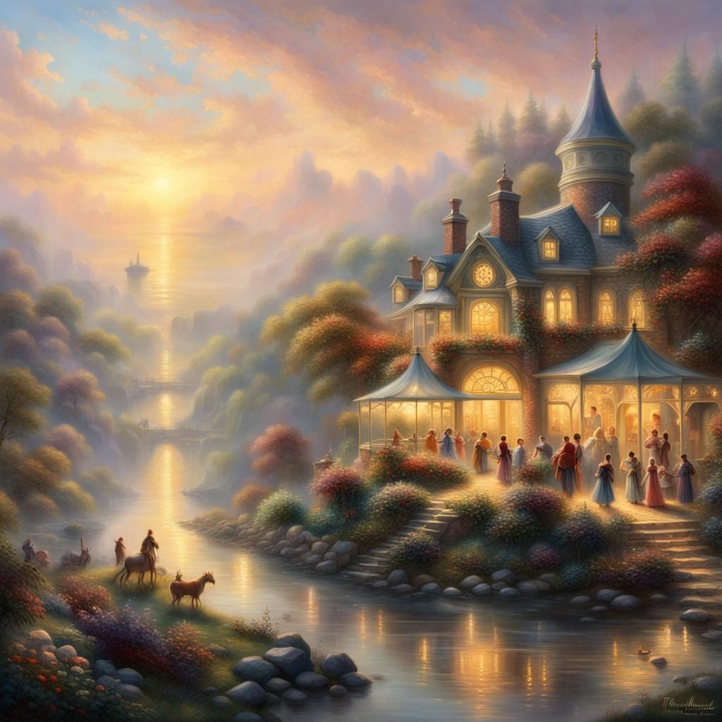 Extravagant Feast in Golden Hour Light