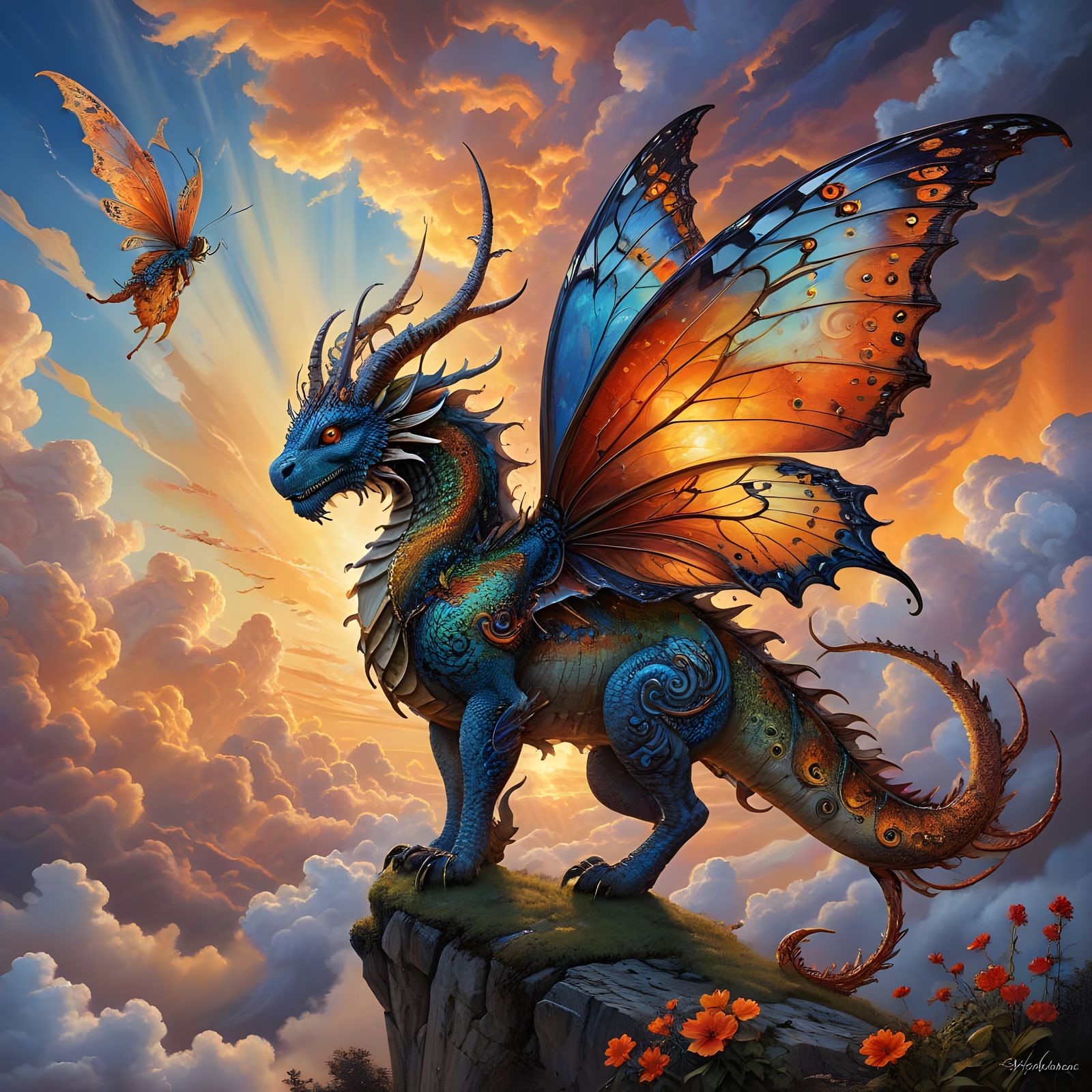 Majestic Dragonfly Hybrid Unfurls in Sunset Glory