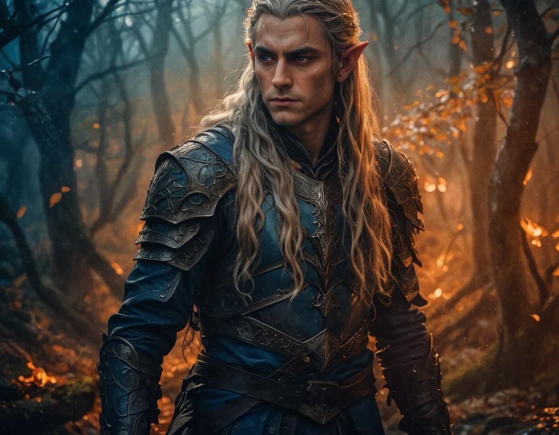 Photorealistic Warrior Elf in Elven Armor