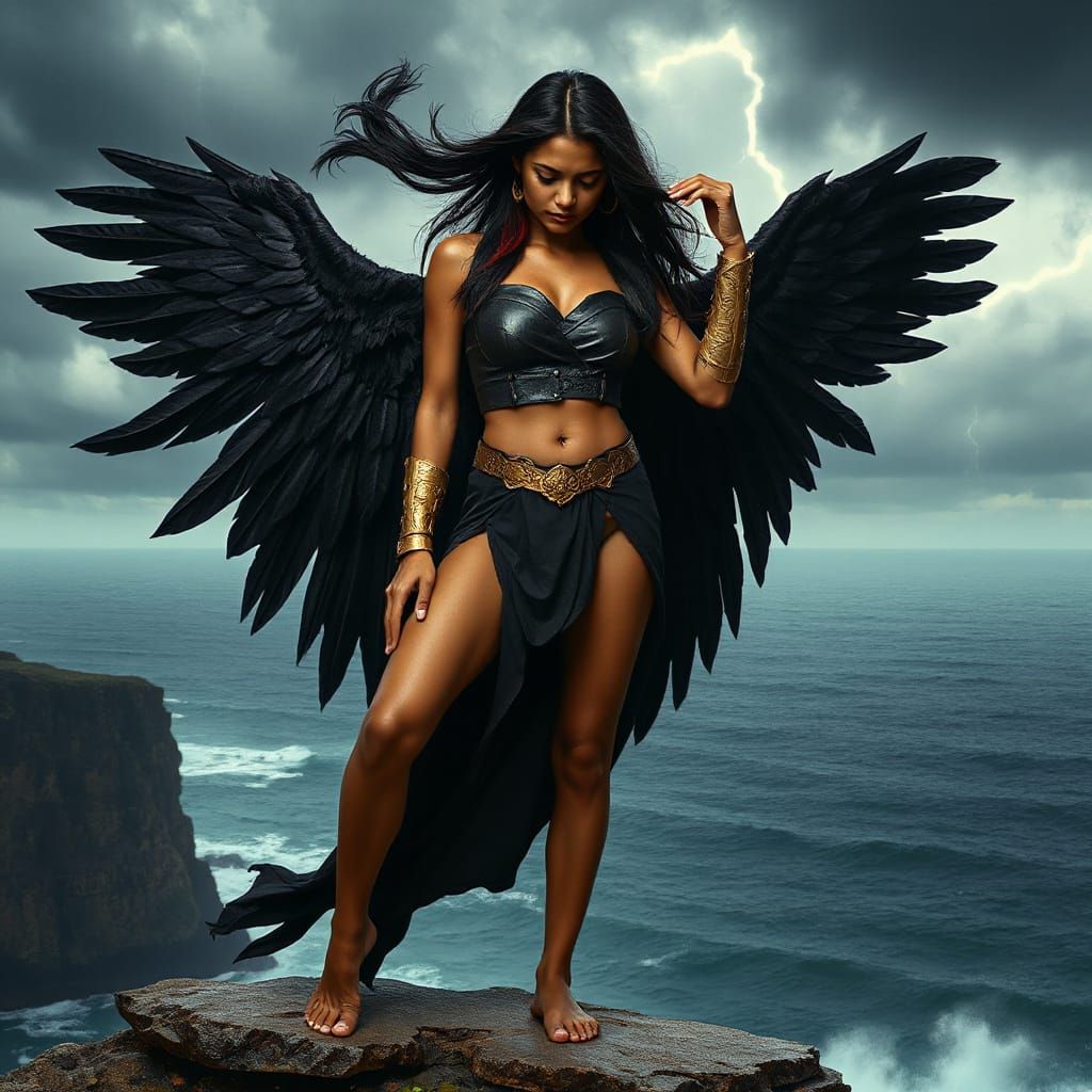 Storm Herald: Fantasy Portrait of a Winged Warrior