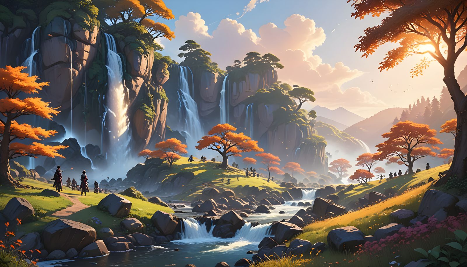 Vibrant Anime Landscape in 8k Resolution