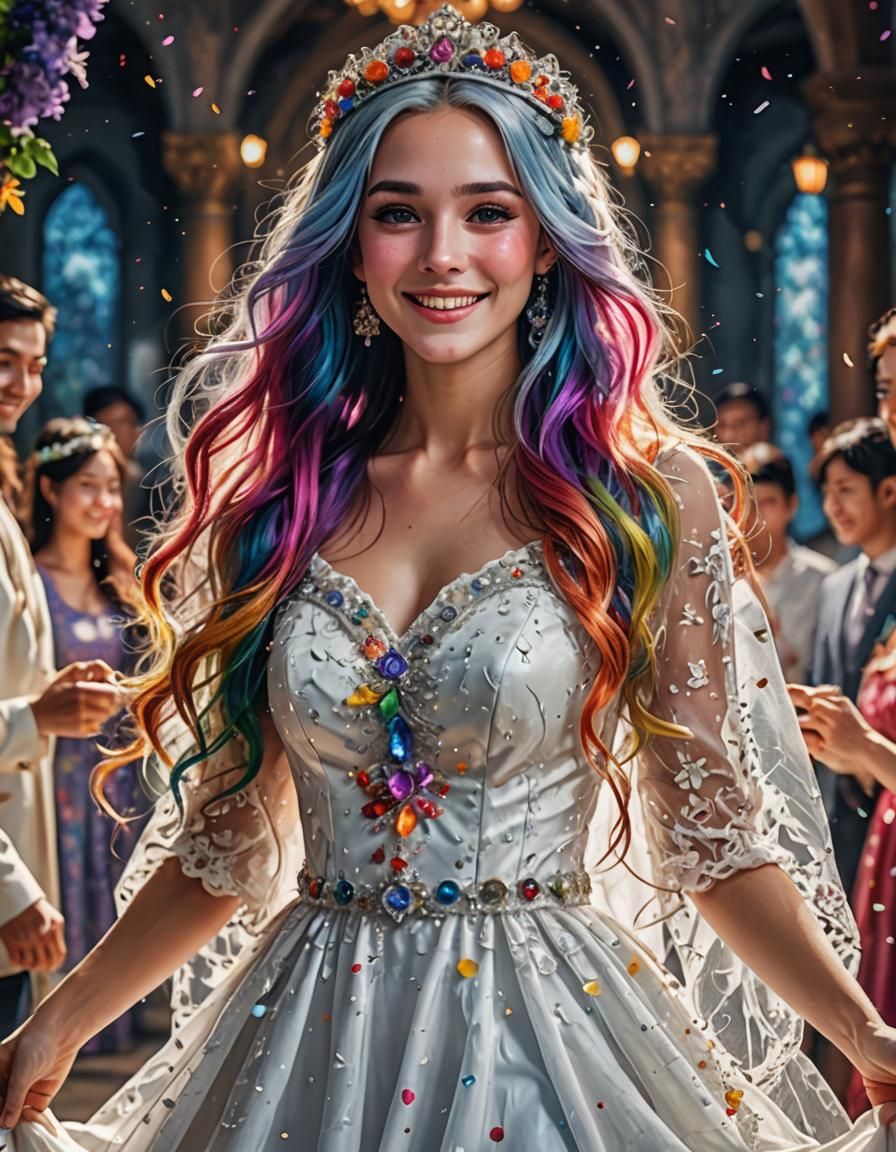 Radiant Princess at Wedding Ceremony in Fantasy Style