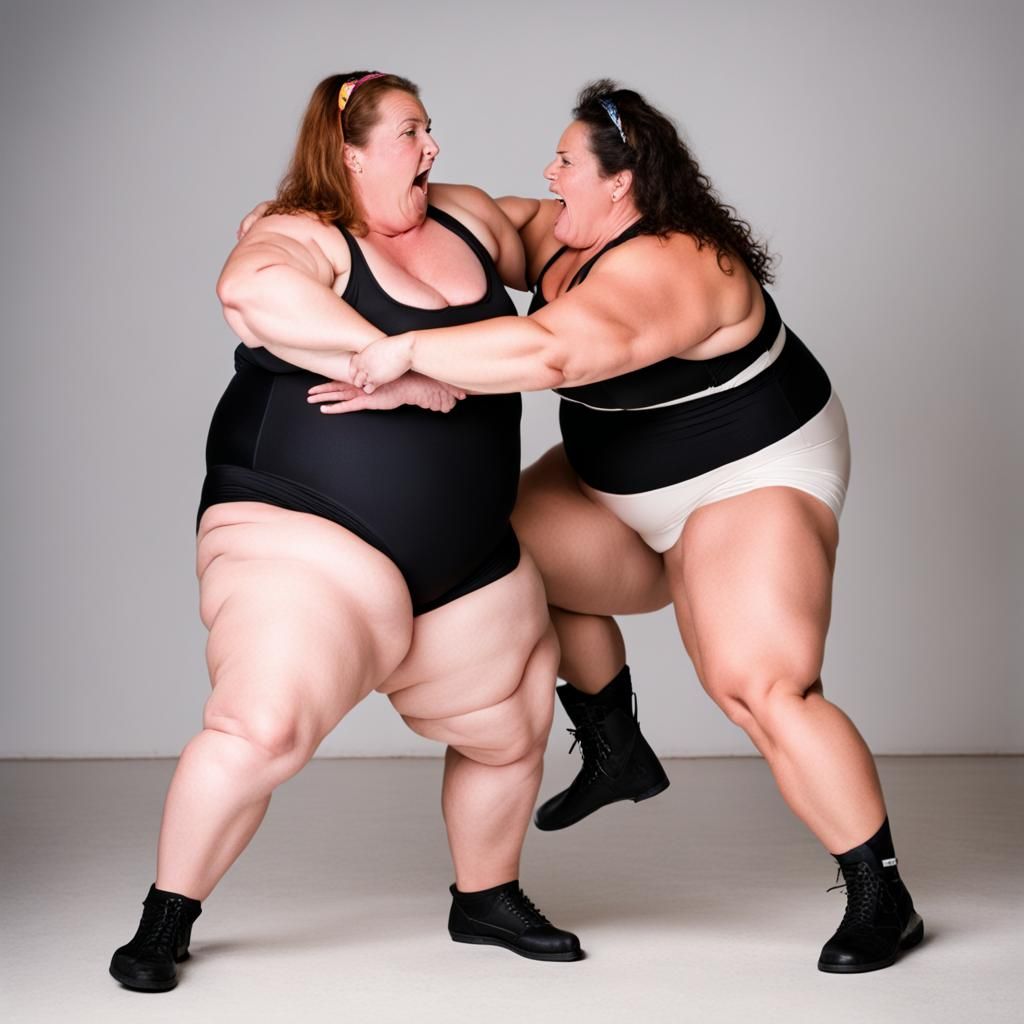 Two Women Wrestling