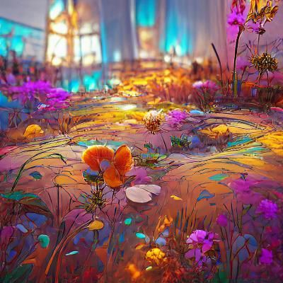 Hyperdetailed Flower Meadow Concept Art