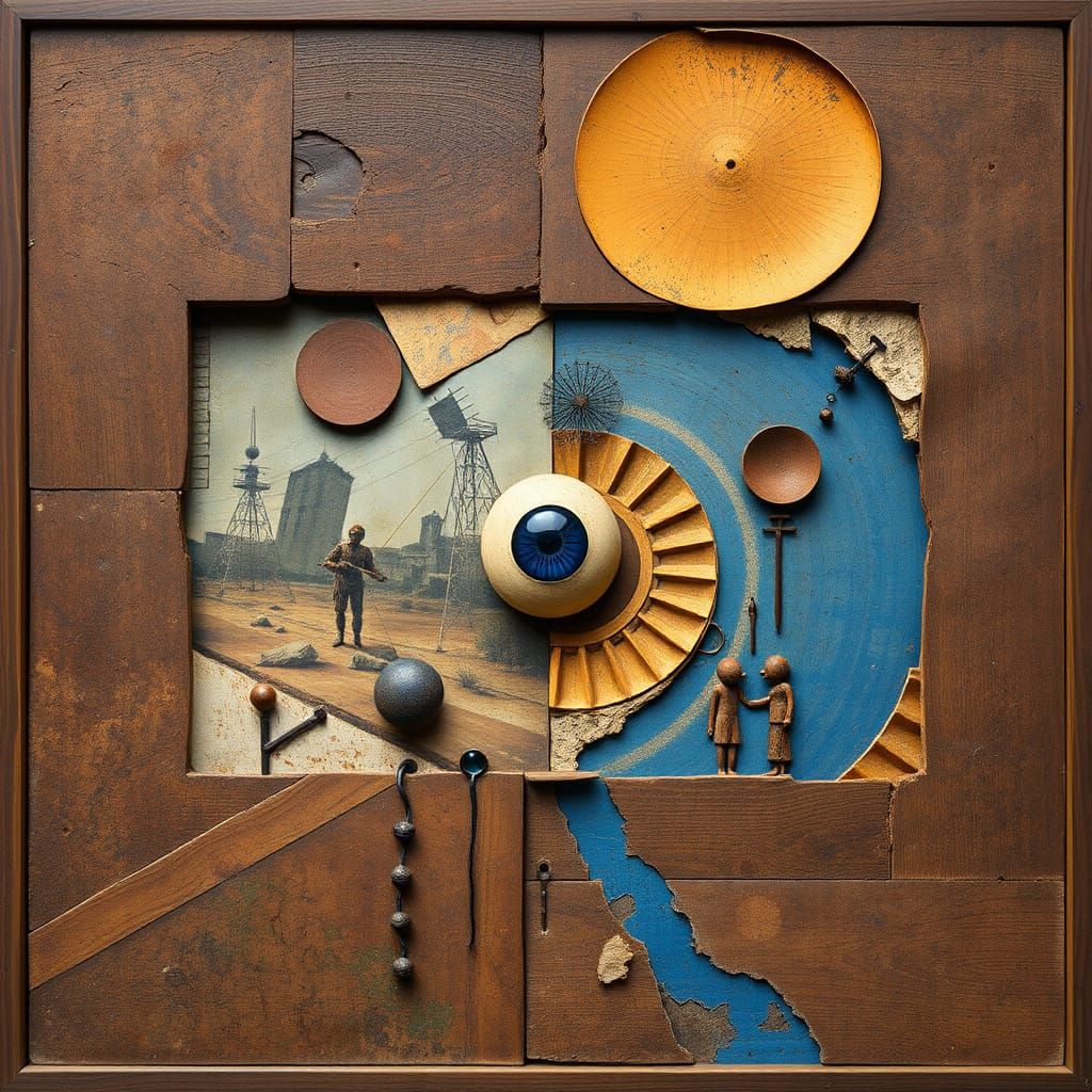 Surreal Assemblage in Sapphire Blue