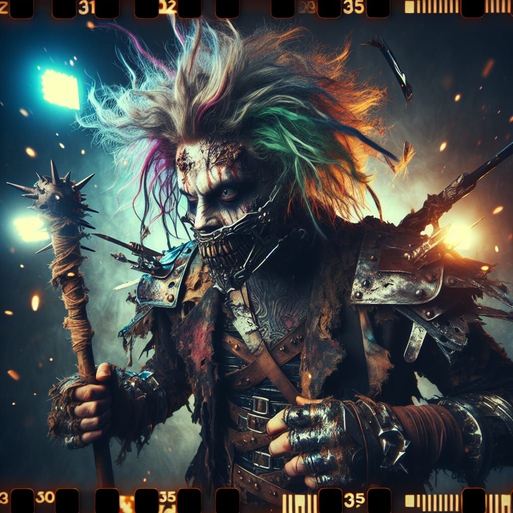 Chaotic Warrior with Mismatched Armor, Cinematic Aesthetic