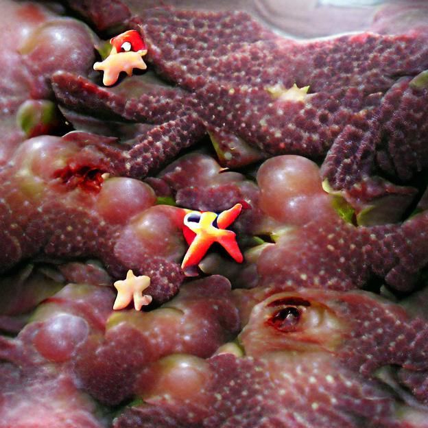 Surreal Starfish Nightmare with Grapes