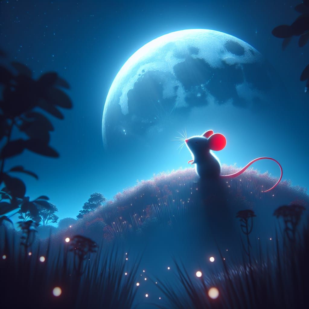 Mouse under Blue Moonlight