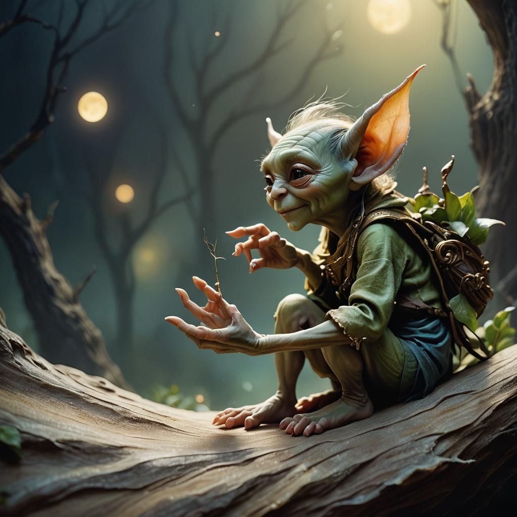 Enchanting Goblin Portrait in Soft Pastel Colors