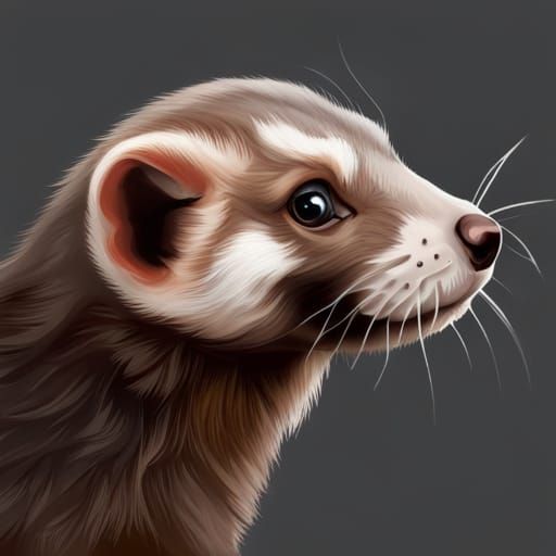 Realistic Detailed Ferret Image