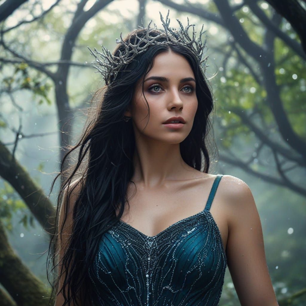 Aphrodite in Dystopian Ruin, Close-Up Portrait