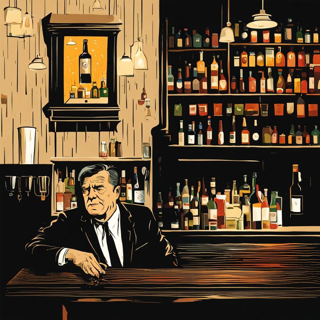 Man at a Bar Generated by AI