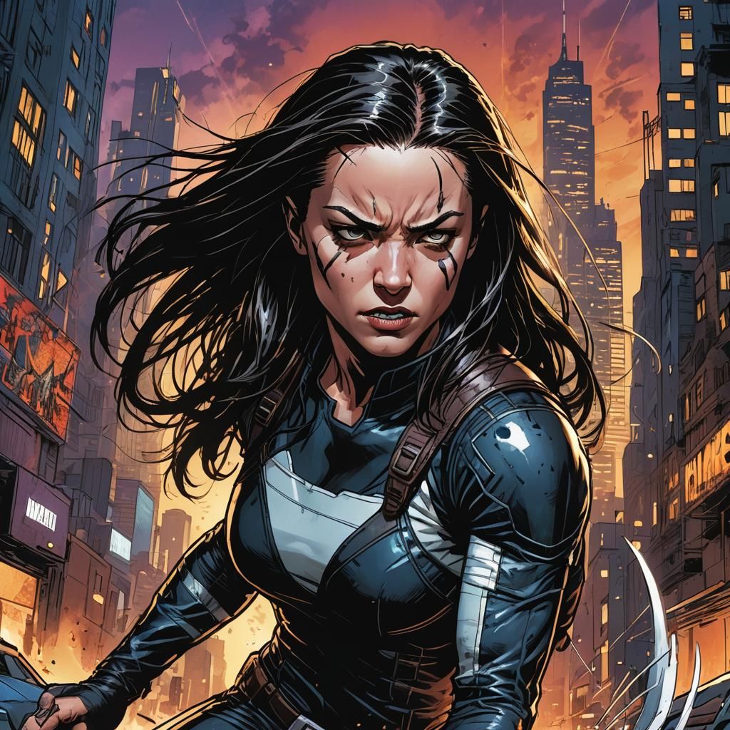 X-23 Close-Up: Comic Book Art in Marvel Style