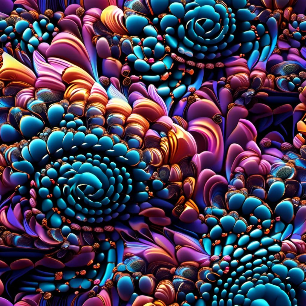 Nature's Fractals: 3D Vector Art with Fibonacci