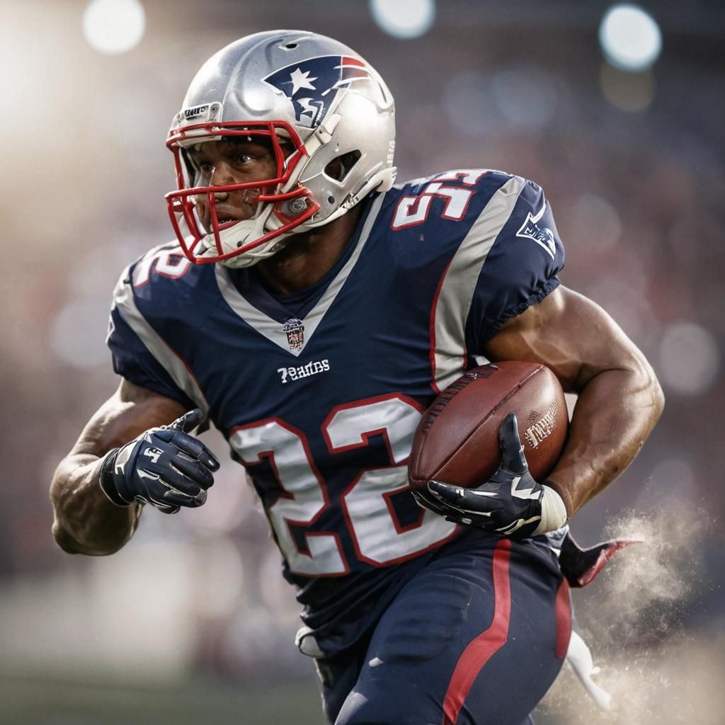 Patriots Running Back: Photorealistic Professional Sports Ph...
