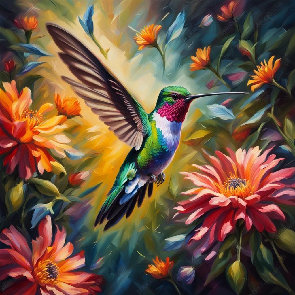 Watercolor Feather on Mossy Stone in Golden Light