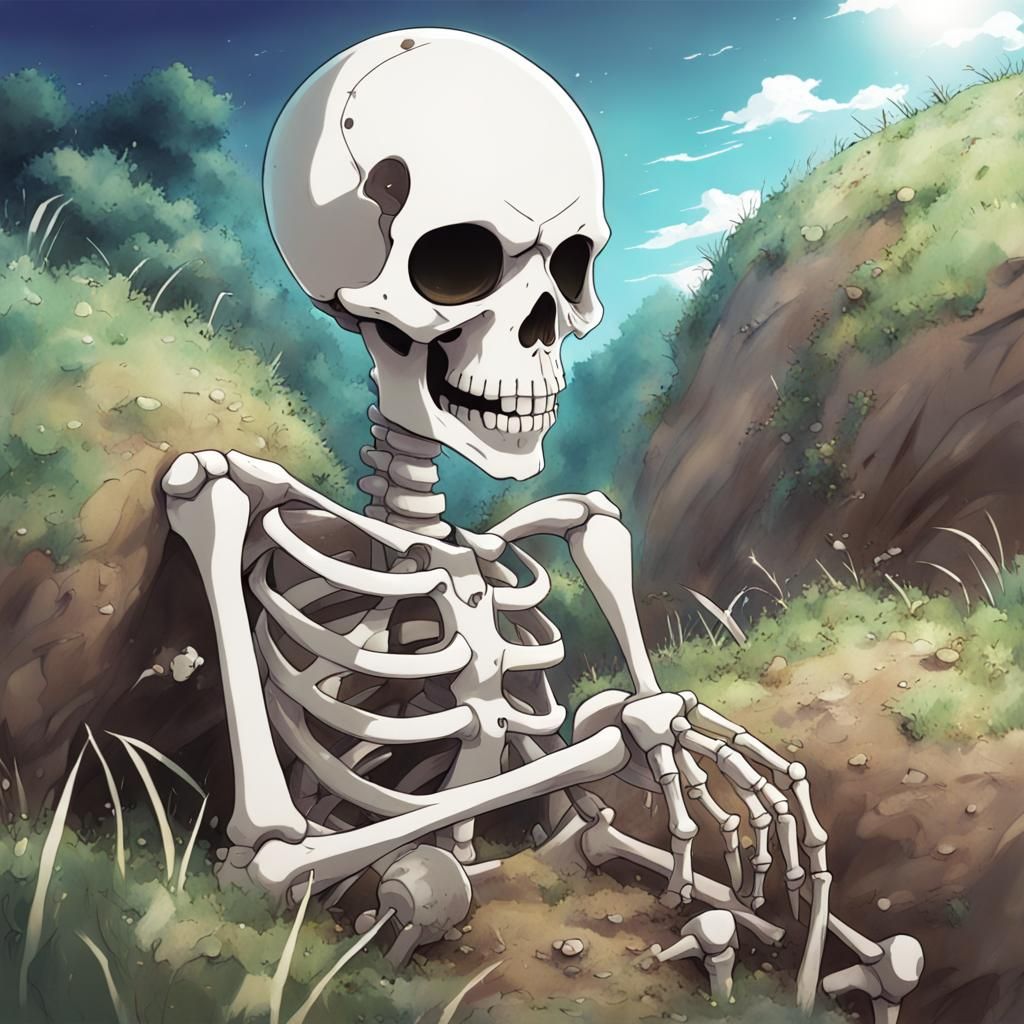 Skeleton Emerges: Anime-Style Manga Art