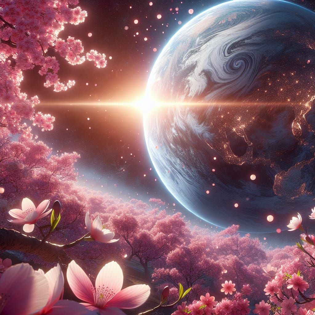 Blossom Planet Radiates Sunshine in Space