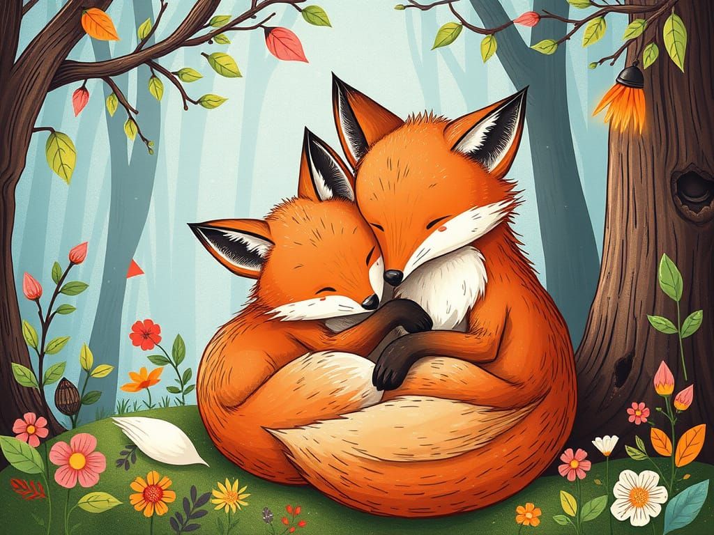Whimsical Fox Doodle Art