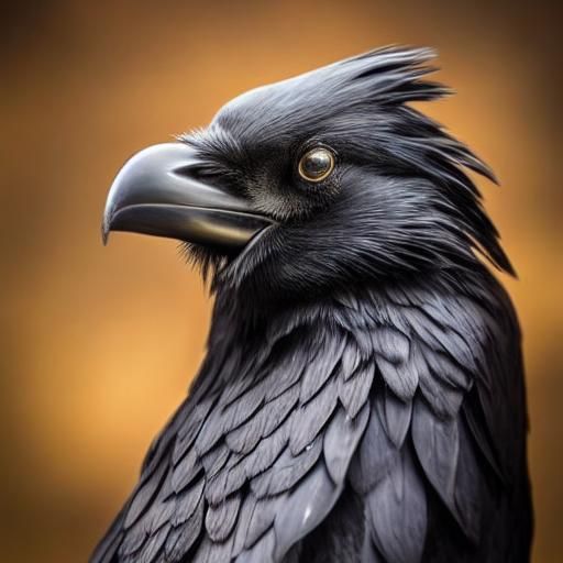 Mysterious Raven in Gothic Chamber Illustration