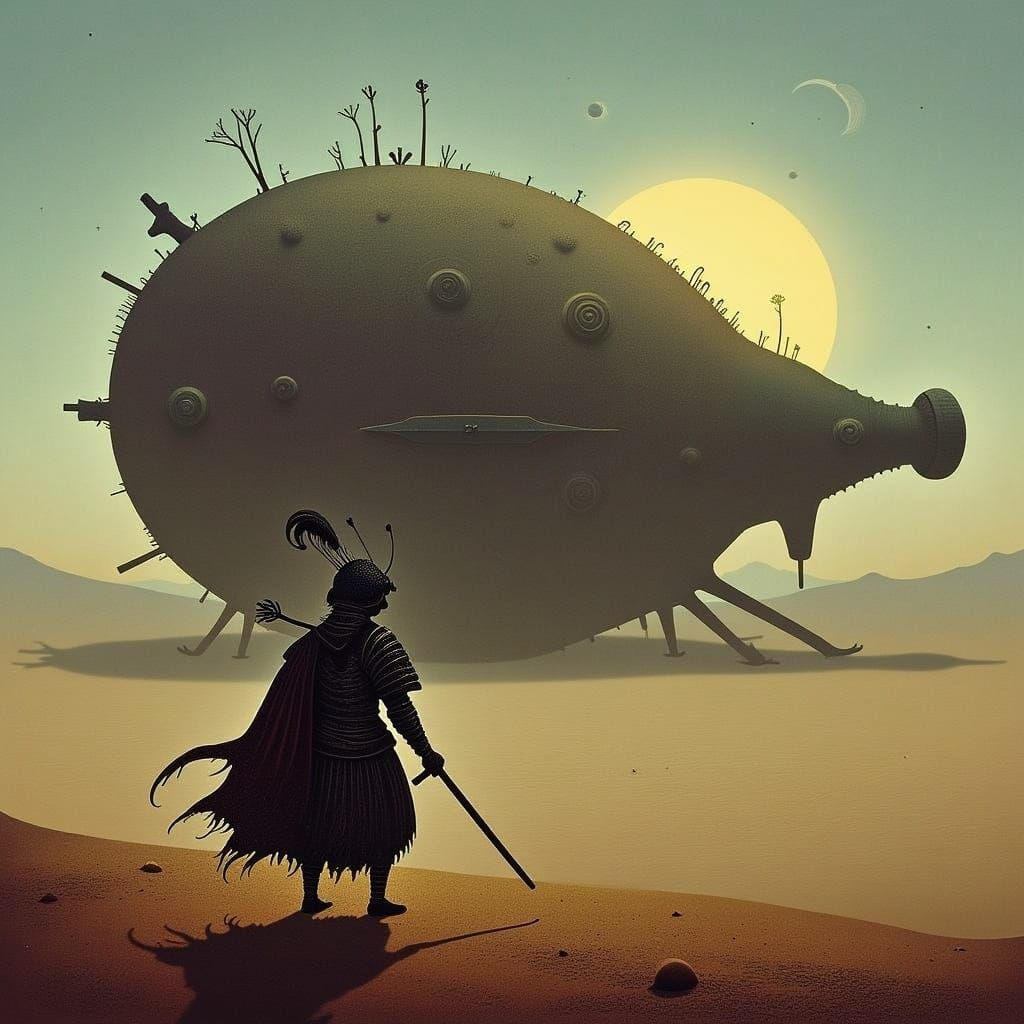 Post-Apocalyptic Samurai at Sunset