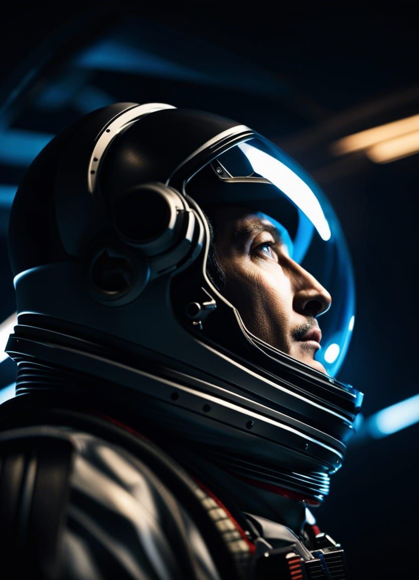Futuristic Astronaut Portrait in Sharp Focus