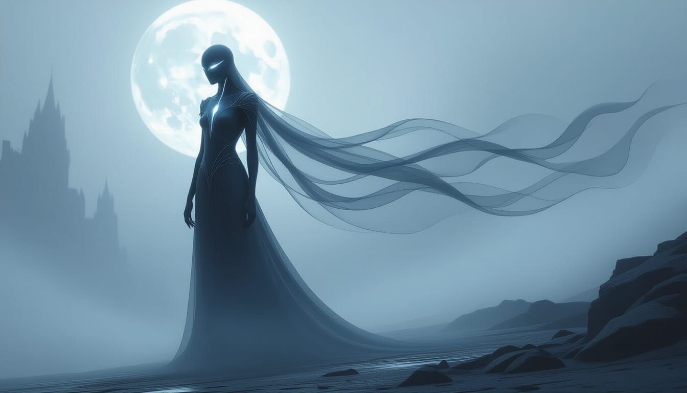 Ethereal Void-Walker Creature in Surreal Dark Fantasy Style