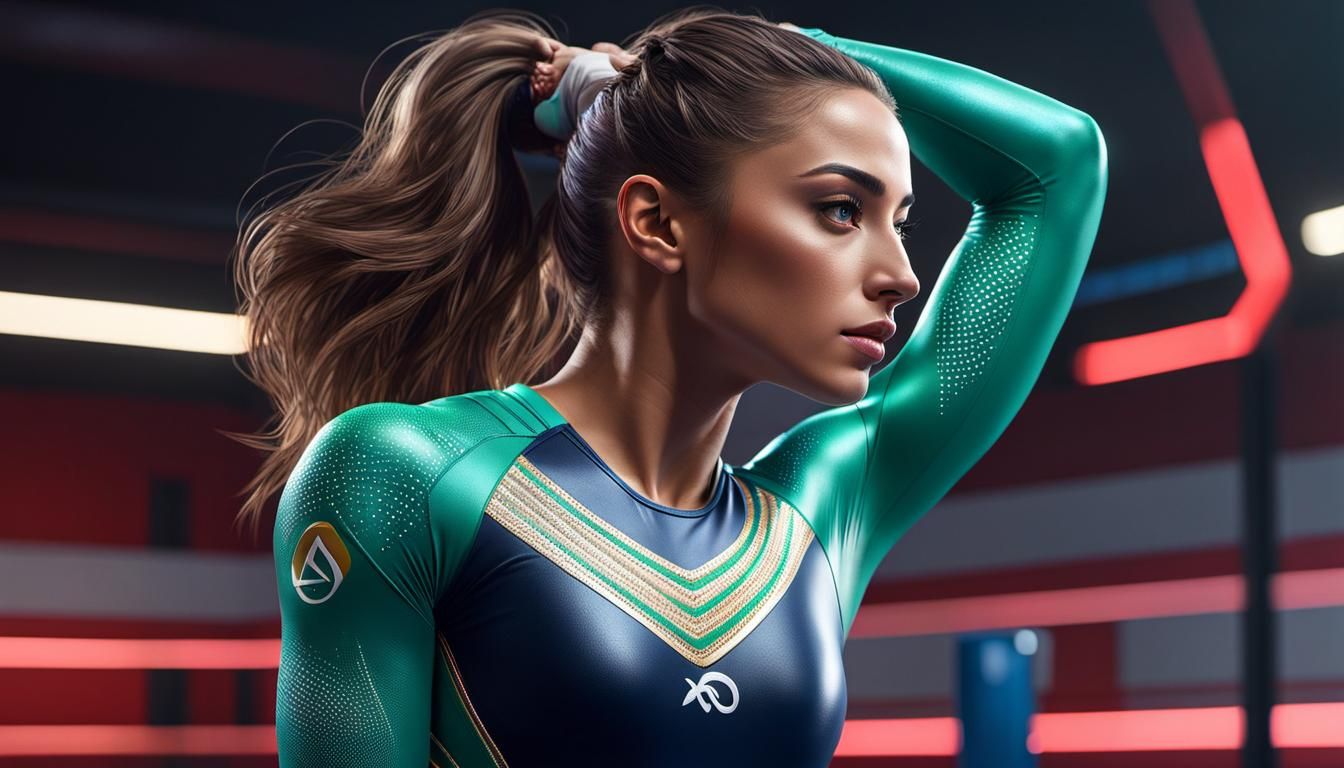 Hyperrealistic Portrait of Gymnast Kaylia Nemour