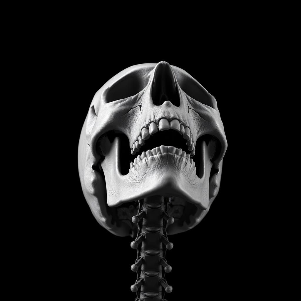 Screaming Skull in Dramatic Chiaroscuro Lighting