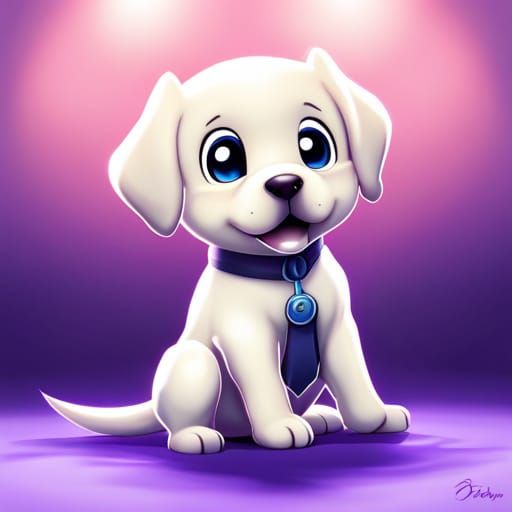 Adorable Labrador Puppy in Anime Style