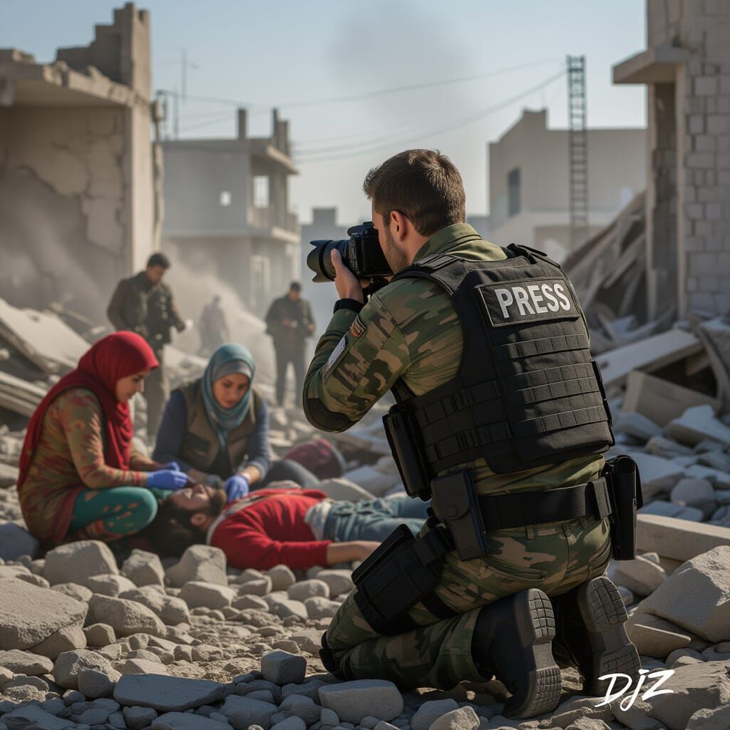 Photorealistic War Correspondent Captures Battlefield Chaos