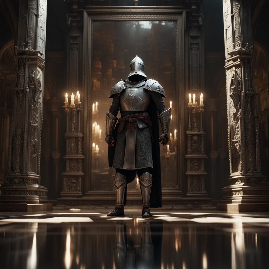 Knight Templar Mirror Image in Steampunk Style