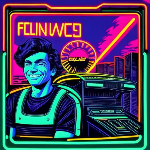 Synthwave Neon Retro Scene