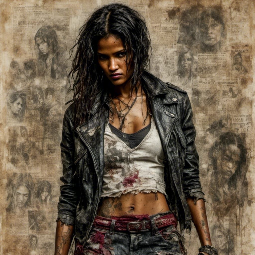 Noir Gothic Portrait of a Policewoman