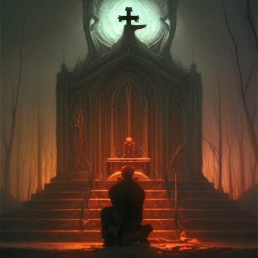 Dark Altar Scene in Gothic Vampiric Style