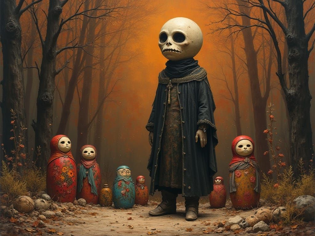 Rasputin Grumpy Stick-Figure Guy Matryoshka Skulks in Empty ...