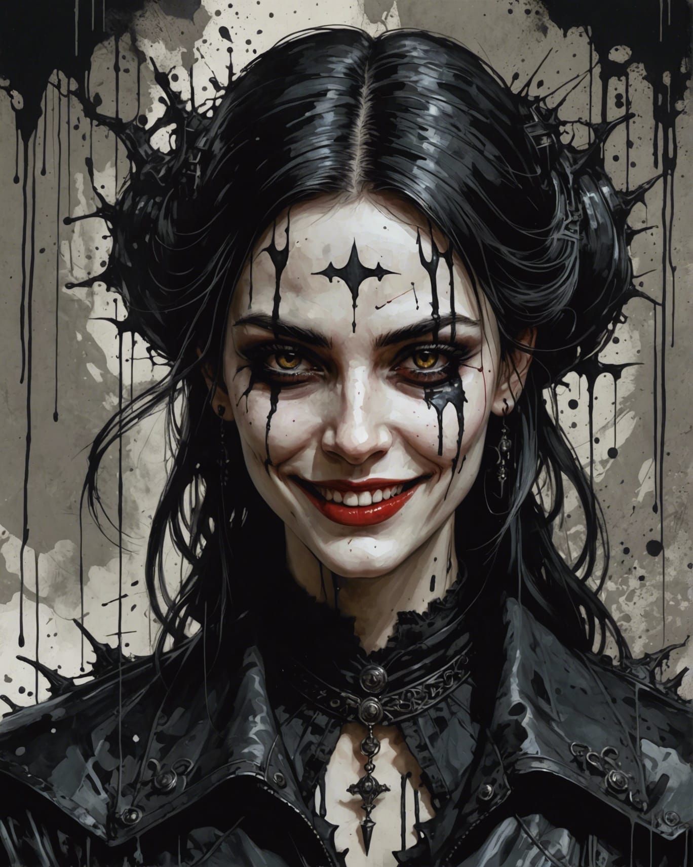 Gothic Woman Portrait with Machiavellian Smile