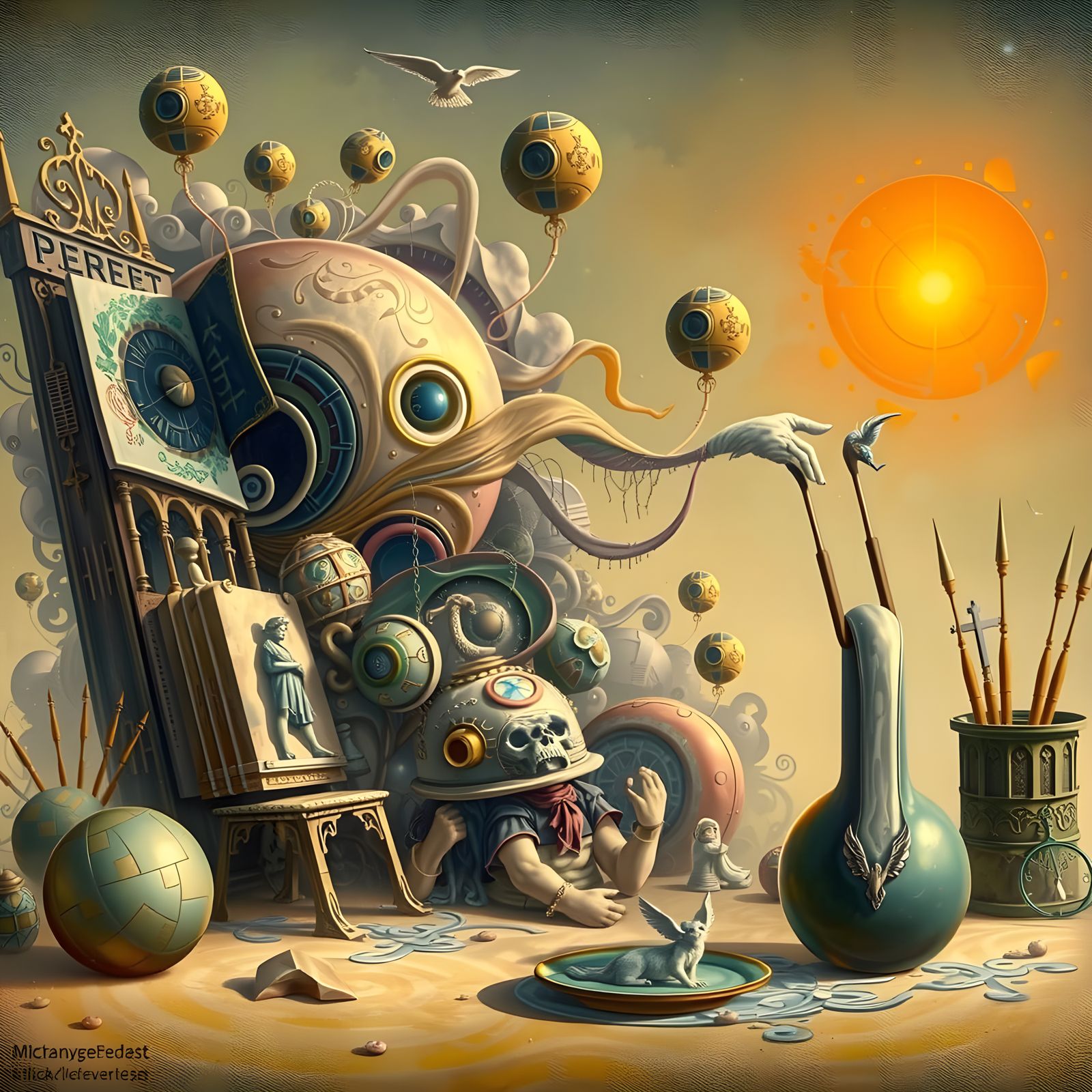 Ethereal Fantasy Landscape in Thomas Kinkade Style