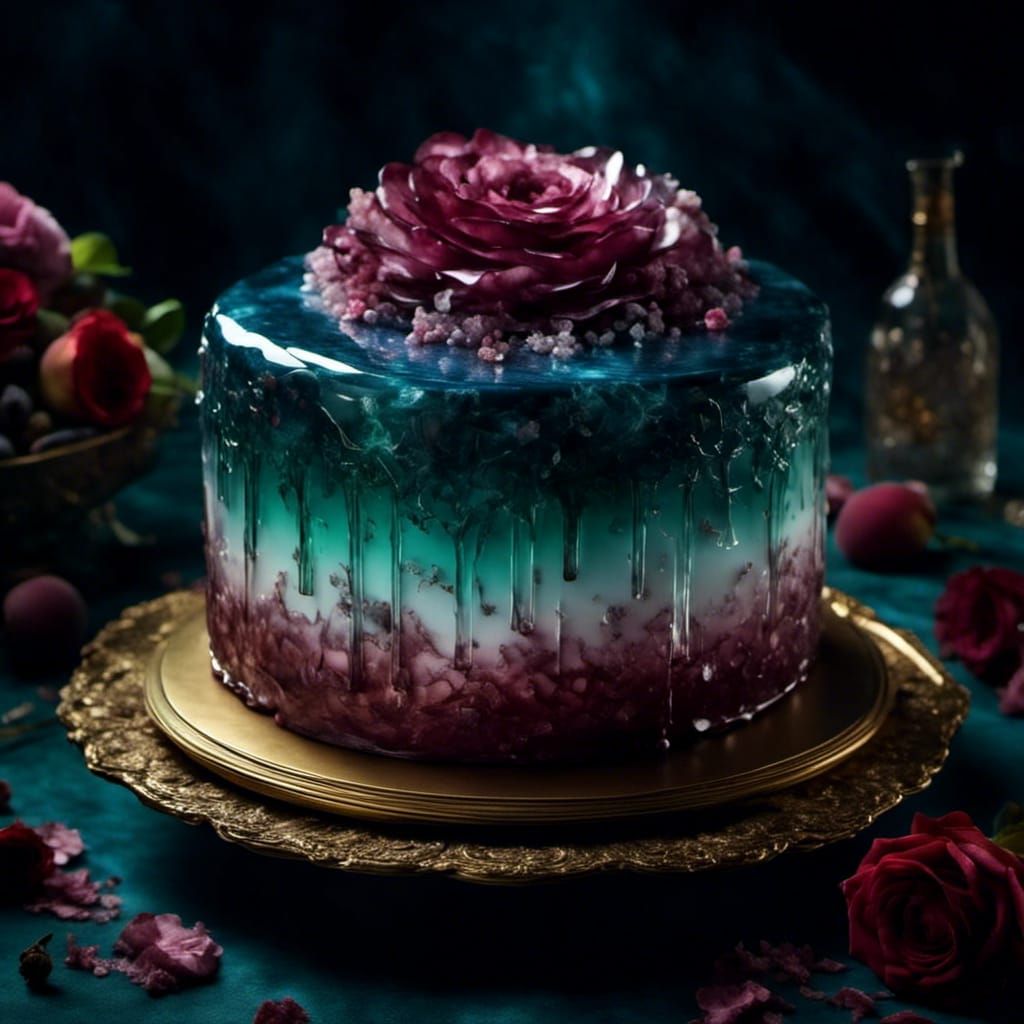Crystal Glass Cake with Luminous Layers