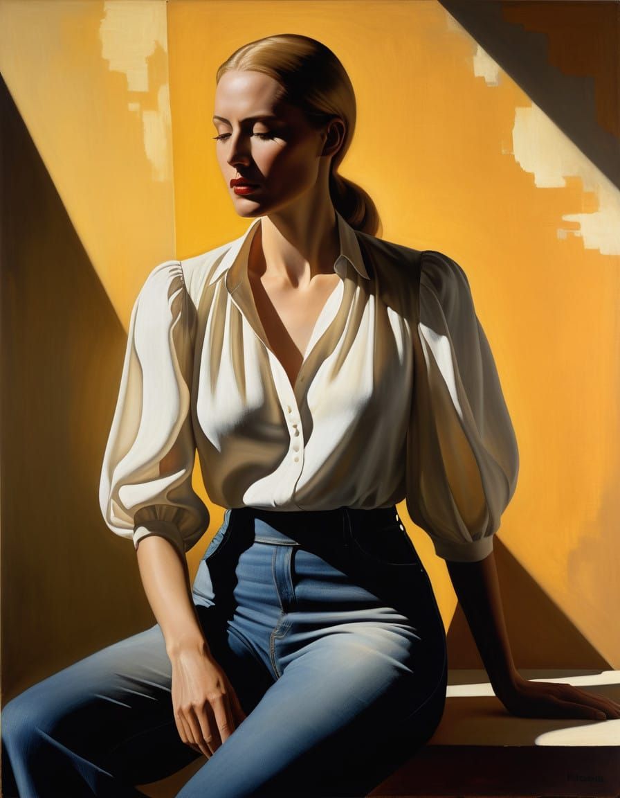 A Woman Embracing Serenity in the Warmth of a Golden Light