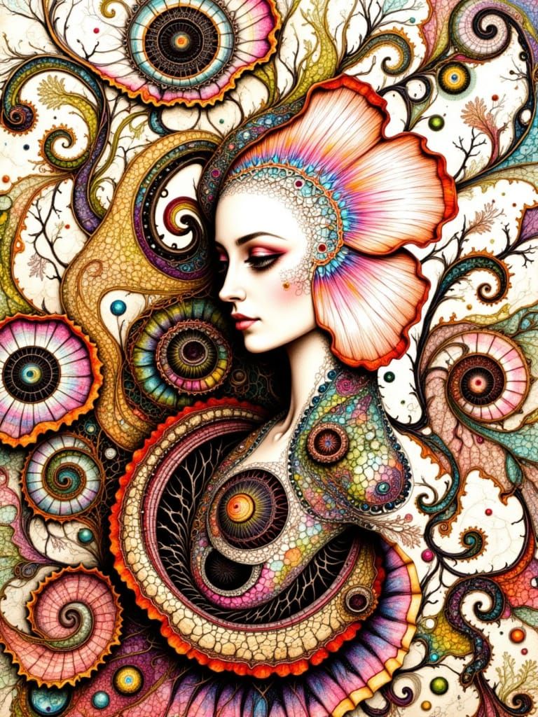 Intricate Orchid Flower With Pregnant Model, Photorealistic ...