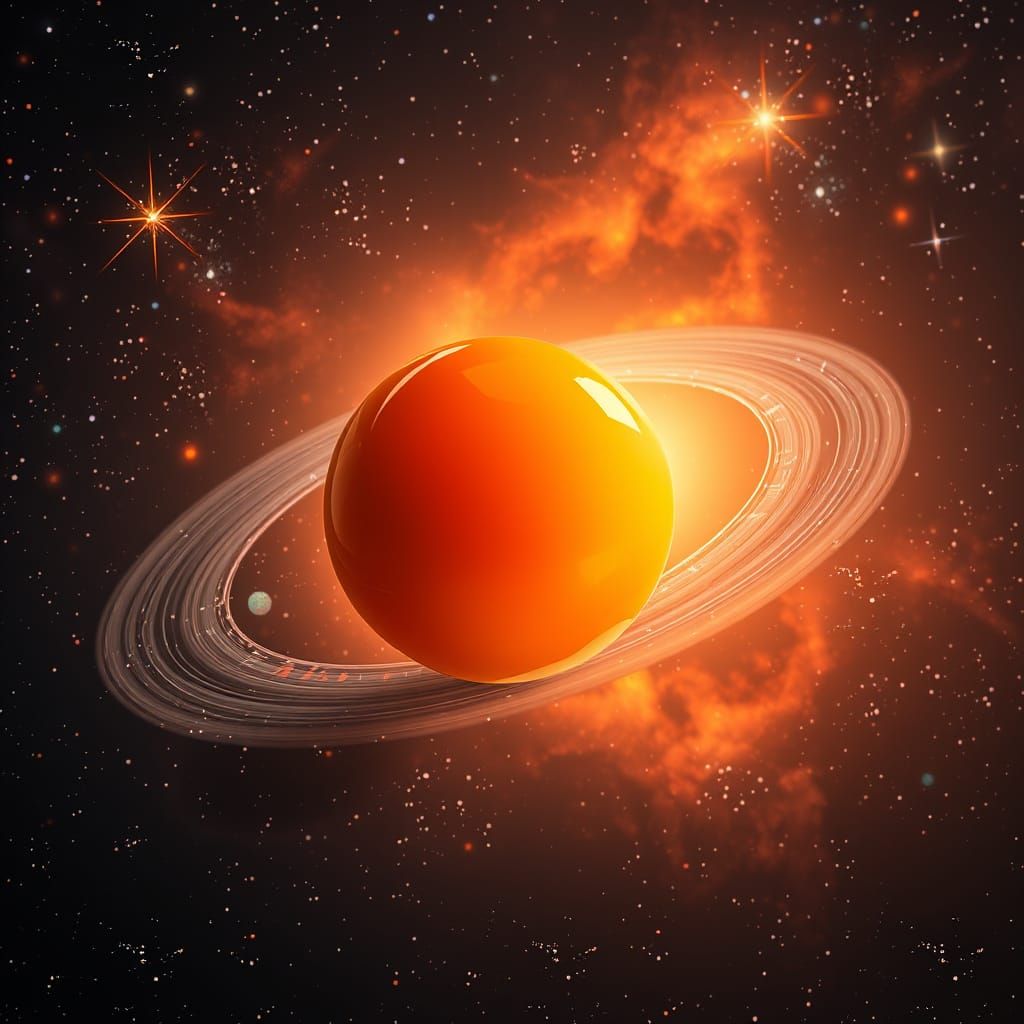 Galactic Orange Egg Yolk in Cosmic Orbit