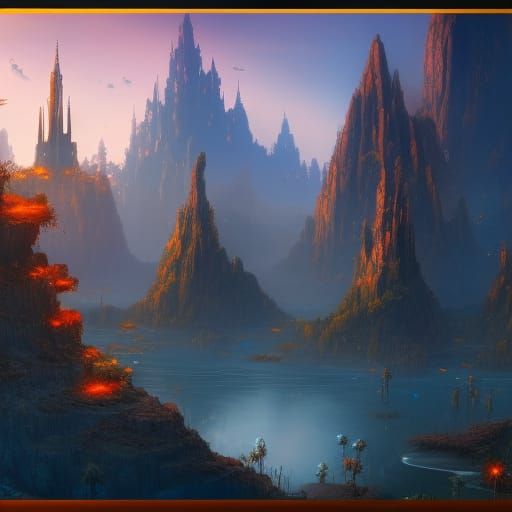 Fantastical Matte Painting in Deep Color