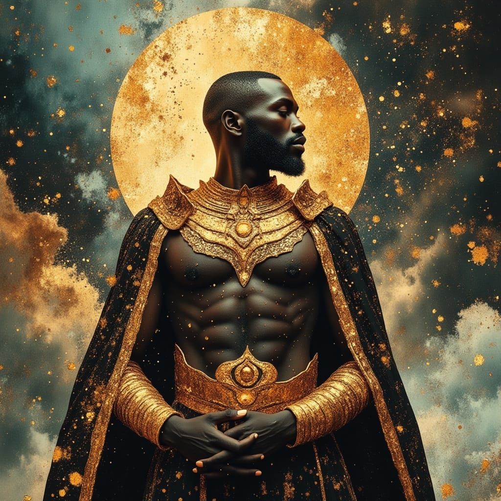 Celestial King in Divine Oil Painting Style