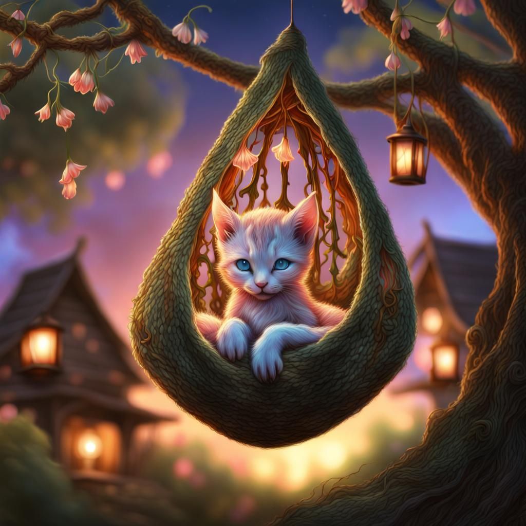 Bioluminescent Lynx Kitten in Thailand Village