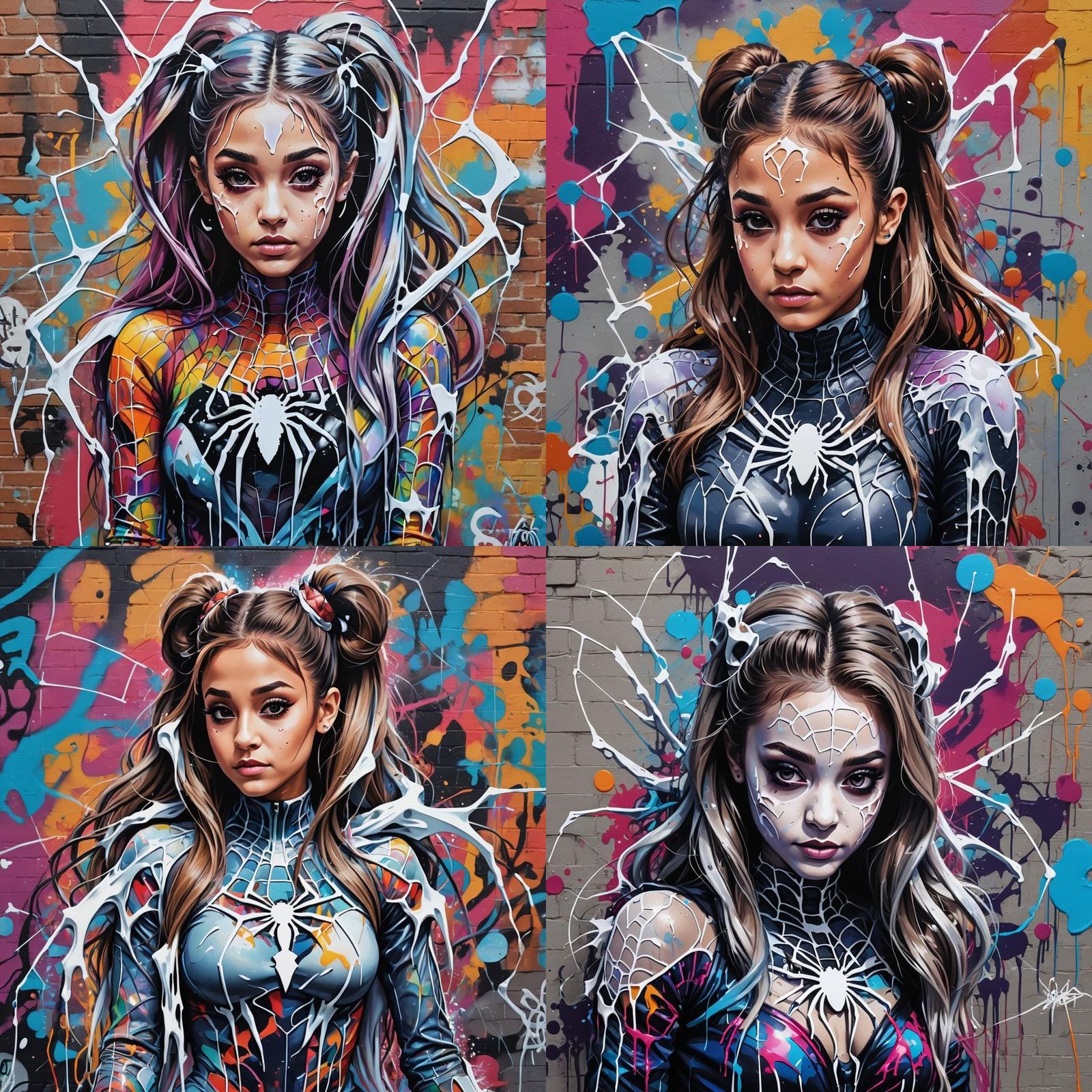 Ariana Grande as Ghost Spider in Graffiti Art