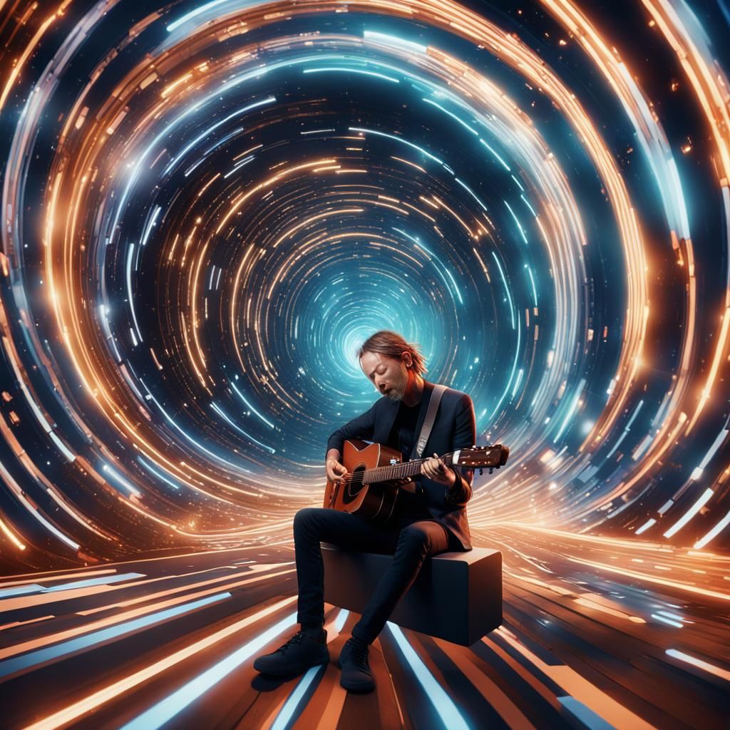 Thom Yorke in a Spiral Time Tunnel